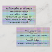 Sprichwörter 31 Mama Calling Card Madras Kariert Telefonnummerkarte (Vorne/Hinten)