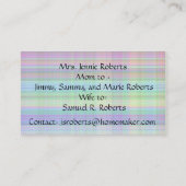 Sprichwörter 31 Mama Calling Card Madras Kariert Telefonnummerkarte (Rückseite)