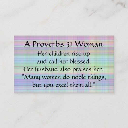 Sprichwörter 31 Mama Calling Card Madras Kariert Telefonnummerkarte (Vorderseite)