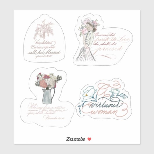 Sprichwörter 31 Sammlung weiblicher Sticker (Blatt)