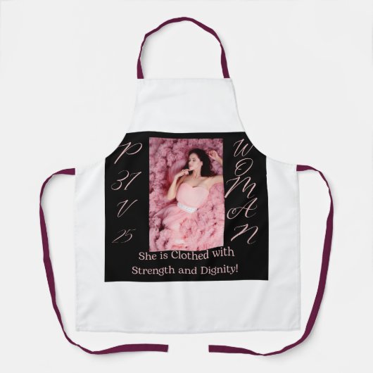 Sprichwörter 31 Schürze Schwarz/Rosa (Vorderseite)