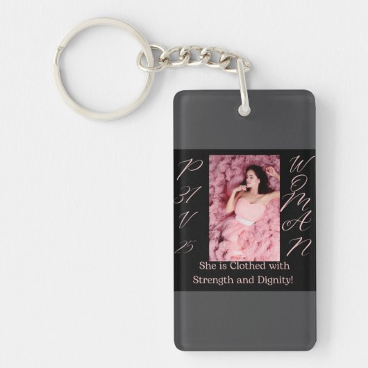 Sprichwörter 31 Schwarze, Rosa und Grau Schlüssela Schlüsselanhänger (Vorderseite)