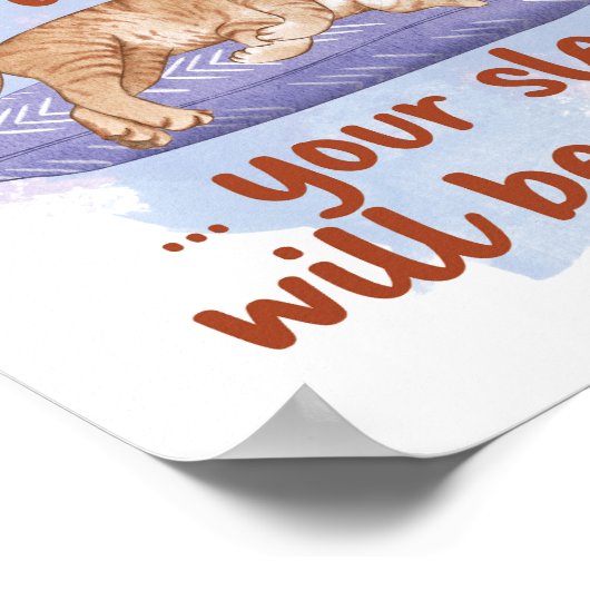 Sprichwörter 3:24 Ihr Schlaf wird süße Katze sein Poster (Ecke)