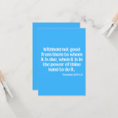 Sprichwörter 3:27 KJV Bibelschrift Gruß Karte (Vorderseite/Rückseite Beispiel)