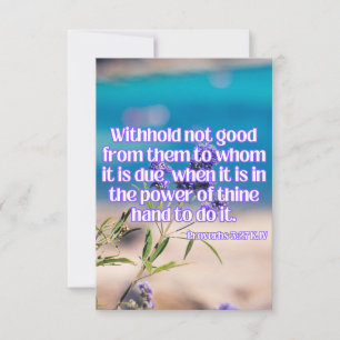 Sprichwörter 3:27 KJV Bibelschrift Pic Begrüßung Karte