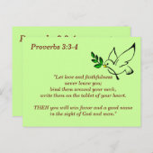 Sprichwörter 3:3-4: Tragbare Bibel Verse Gedächtni Postkarte (Vorne/Hinten)