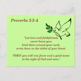 Sprichwörter 3:3-4: Tragbare Bibel Verse Gedächtni Postkarte