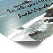 Sprichwörter 3:5-6 auf einem Felsvorsprung an der Fotodruck (Ecke)