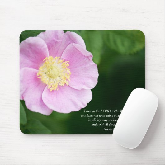 Sprichwörter 3:5-6 Christliche Verse Verse Rosa Bl Mousepad (Mit Mouse)