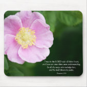 Sprichwörter 3:5-6 Christliche Verse Verse Rosa Bl Mousepad (Vorne)