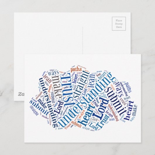 Sprichwörter 3:5-6 postkarte (Vorne/Hinten)