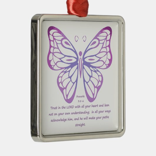 Sprichwörter 3:5,6 Schrift Inspiration Schmetterli Ornament Aus Metall (Rechts)