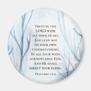 Sprichwörter 3:5-6 Vertraue dem Herrn mit deinem g Magnet