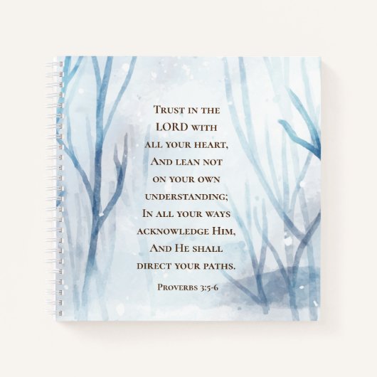 Sprichwörter 3:5-6 Vertraue dem Herrn mit deinem g Notizblock (Vorderseite)