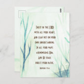 Sprichwörter 3:5-6 Vertraue dem Herrn mit deinem g Postkarte (Vorne/Hinten)