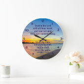 Sprichwörter 3:5-6 Vertrauen in das Christliche LO Große Wanduhr (Zuhause)