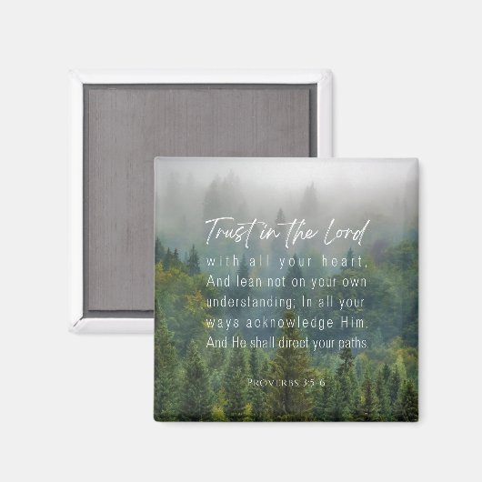 Sprichwörter 3:5-6 Vertrauen in den Herrn Magnet (Vorderseite/Rückseite)