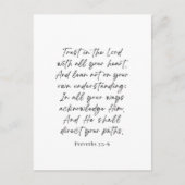 Sprichwörter 3:5-6 Vertrauen in den Herrn Postkarte (Vorderseite)