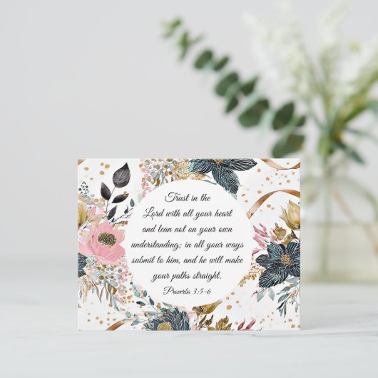 Sprichwörter 3:5-6 Vertrauen in die Lord Bible Ver (Stehend Vorderseite)