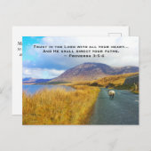 Sprichwörter 3:5-6 Vertrauen Sie dem Herrn, Schöne Postkarte (Vorne/Hinten)