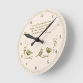 Sprichwörter 3:5-6 Wall Clock mit Vögeln, Blume Runde Wanduhr (Winkel)