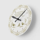 Sprichwörter 3:5-6 Wall Uhr mit Vögeln, Blume Grau (Winkel)
