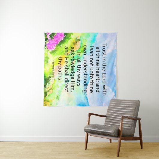 Sprichwörter 3:5-6 wandteppich (Beispiel (Horizontal))