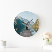 Sprichwörter 3:5 auf dem Dock Große Wanduhr (Zuhause)