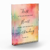 Sprichwörter 3:5 Bibelverse Acryl Fotoblock (Links)