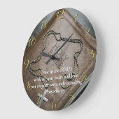 Sprichwörter 3:5 Heilige Bibel mit Kreuz Große Wanduhr (Winkel)