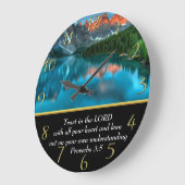 Sprichwörter 3:5 Moutain See Große Wanduhr (Winkel)