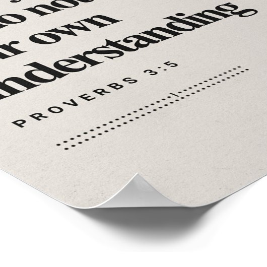 Sprichwörter 3:5 - "Vertrauen in den Herrn" Bibelv Poster (Ecke)