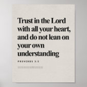 Sprichwörter 3:5 - "Vertrauen in den Herrn" Bibelv Poster (Vorne)