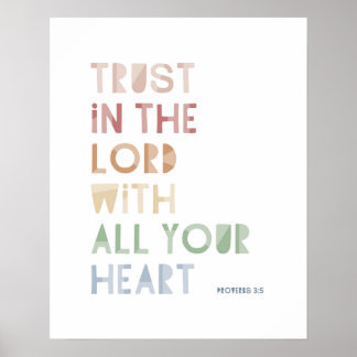 Sprichwörter 3:5 Vertrauen in den Herrn mit all eu Poster