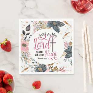 Sprichwörter 3:5 Vertrauen in die Lord Bible Verse Serviette