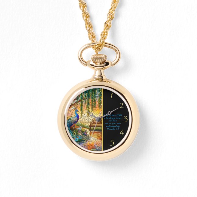 Sprichwörter 3:5 Weiße Kirche Armbanduhr (Vorderseite)