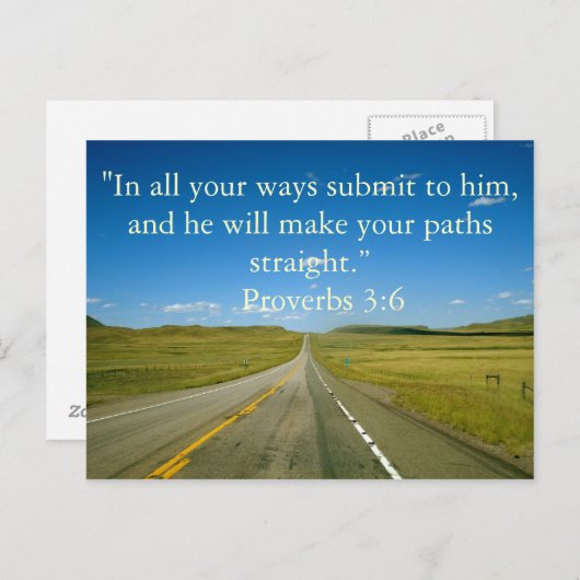 Sprichwörter 3:6 postkarte (Vorne/Hinten)