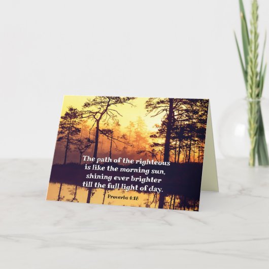 Sprichwörter 4:18 Pfad des rechten Verses Karte (Vorderseite)