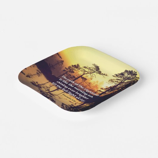 Sprichwörter 4:18 Pfad des rechten Verses Pappteller (Gewinkelt)