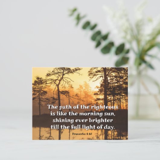 Sprichwörter 4:18 Pfad des rechten Verses Postkarte (Stehend Vorderseite)