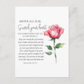 Sprichwörter 4:23-27 Wähle deine Herz-Schrift-Blum Postkarte (Vorderseite)