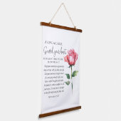 Sprichwörter 4:23-27 Wähle deine Herz-Schrift-Blum Wandteppich Mit Holzrahmen (Gewinkelt)