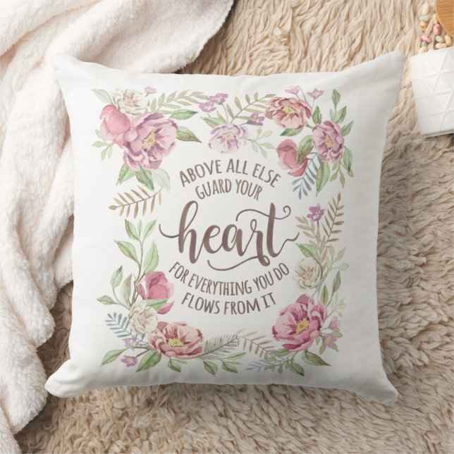 Sprichwörter 4:23 - Wähle dein Herz Kissen (Decke)