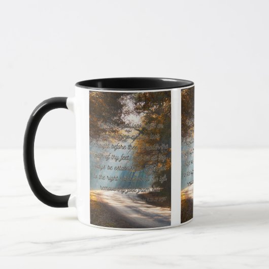 Sprichwörter 4:25-27 KJV Bibelverse Pic Two-Tone Tasse (Links)