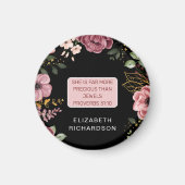 Sprichwörter der rosa und schwarzen Blume 31 Magnet (Vorne)