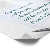 Sprichwörter "Eine großzügige Person wird Prosper" Poster (Ecke)