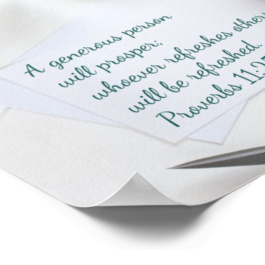 Sprichwörter "Eine großzügige Person wird Prosper" Poster (Ecke)