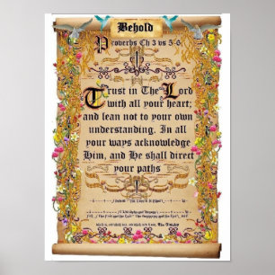 Sprichwörter Kapitel 3 Verse 5-6 Vertrauen in den Poster