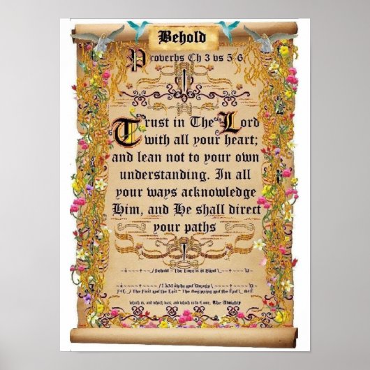 Sprichwörter Kapitel 3 Verse 5-6 Vertrauen in den Poster (Vorne)