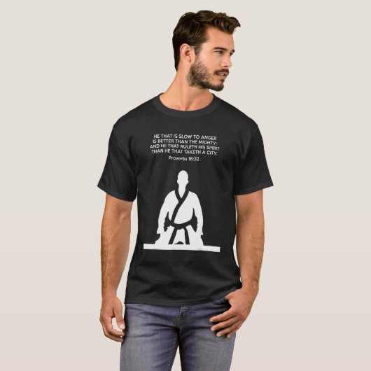 Sprichwörterbuch-Studie Proverbs 16 32 T-Shirt (Vorne ganz)